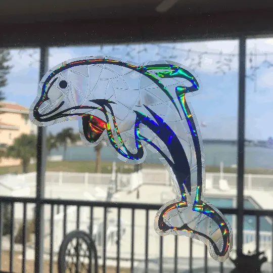 Holographic Dolphin Prism Window Cling