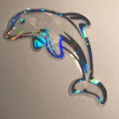 Holographic Dolphin Prism Window Cling