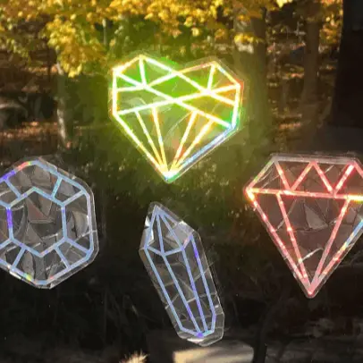 Holographic Gems Prism Window Clings