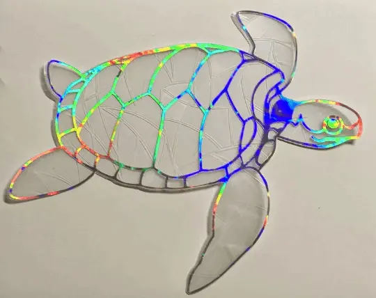 Holographic Sea Turtle Prism Window Cling
