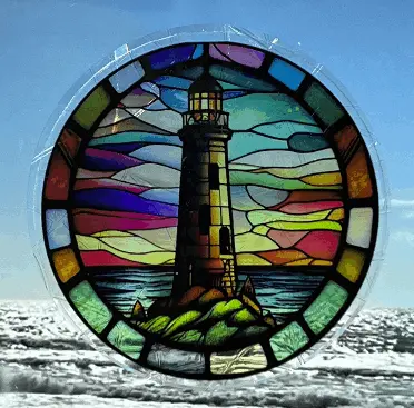 Sunflower Stained Glass Suncatcher Window Cling