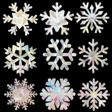Snowflakes Prism Window Clings