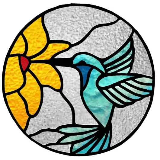 Hummingbird Stained Glass Suncatcher Window Cling