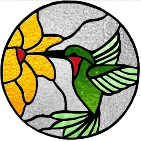 Hummingbird Stained Glass Suncatcher Window Cling