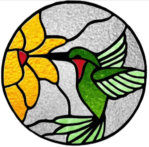 Hummingbird Stained Glass Suncatcher Window Cling