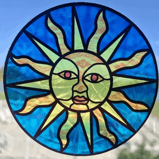 Stained Glass Mandala Sun Suncatcher Window Cling