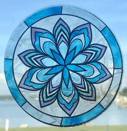 Mandala Flower Stained Glass Suncatcher Window Cling