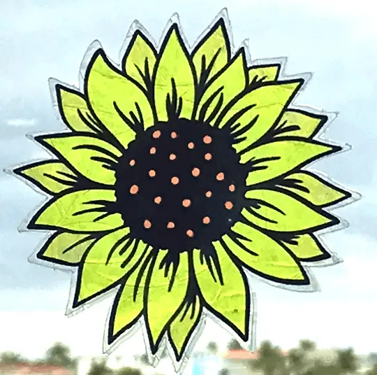 Sunflower Stained Glass Suncatcher Window Cling